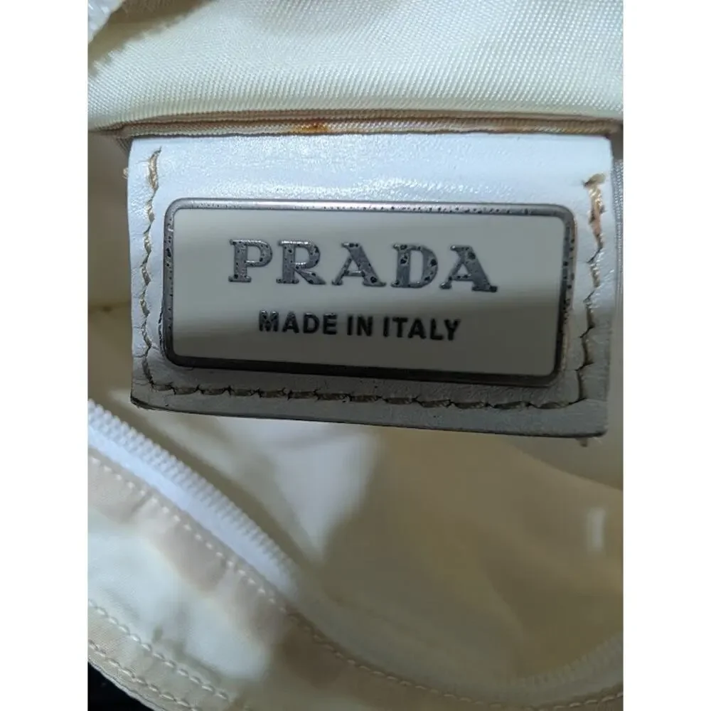 Prada Vela/Tessuto Beige Nylon Cross-body Triangle Logo BT0167